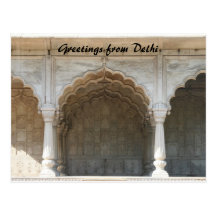 delhi fort marble arches postcard