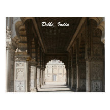 delhi fort marble columns postcard