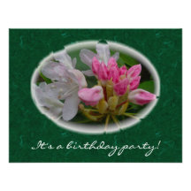 Delicate Pink Azaleas Surprise Birthday Party Personalized Invitation