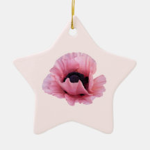 Delicate Pink Poppy Christmas Tree Ornament