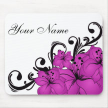 Delicate Purple and White Flowers Mousemat