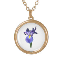 Delicate Purple Iris Pendant