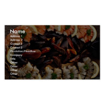 Delicious Fresh cooked and uncooked tiger shrimp w Business Card Templates
