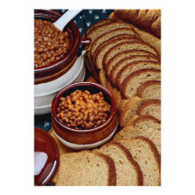 Delicious Homemade beans and brown bread Custom Announcements