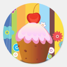 Delicious Love Cake Round Stickers