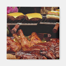 Delicious Spareribs, chicken, wieners and burgers Refrigerator Magnet