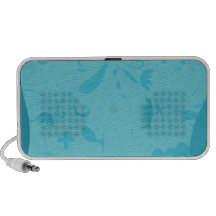 Delightful aqua blue floral speaker