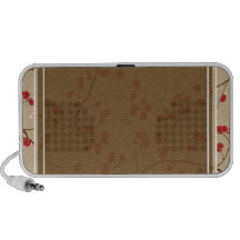 Delightful red and white flowers iPhone speakers