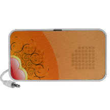 Delightful Red heart with Yellow border Laptop Speakers