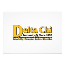 Delta Chi Name and Logo Gold Personalized Invites