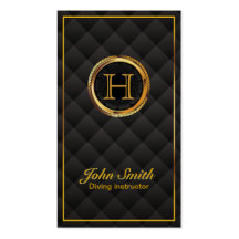 Deluxe Gold Monogram Diving Business Card