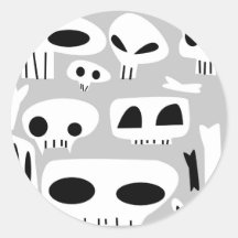 Dem Bones Round Sticker