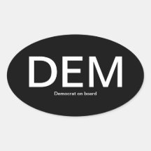 Democrat DEM Oval Bumper Sticker