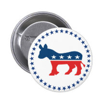 Democrat donkey pinback buttons