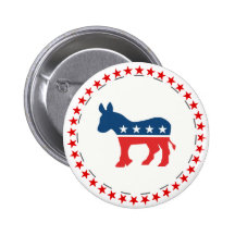 Democrat donkey pinback buttons