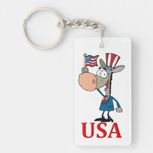 democrat donkey with usa acrylic keychains