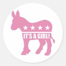 democrat it's a girl stickers