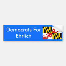 Democrats For Ehrlich Bumper Sticker