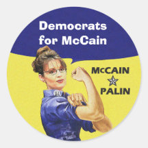 Democrats for McCain and Palin Stickers