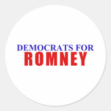 Democrats for Romney Round Stickers
