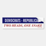 Democrats-Republican Two heads one snake Bumper Bumper Sticker