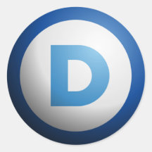 Democrats Round Stickers