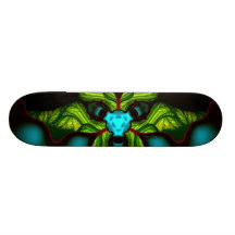Demon Shadows – Emerald and Yellow Mask Custom Skate Board
