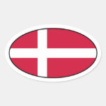 Denmark Flag Oval Sticker
