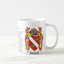 Dennis family Coats of Arms mug