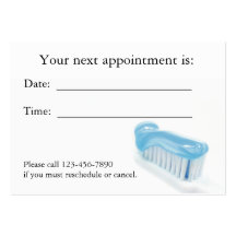 Dental Appointment Card Business Card