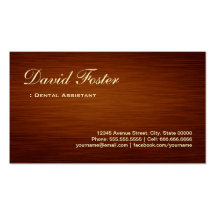 Dental Assistant - Wood Grain Look Business Cards