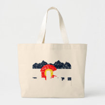 Denver Colorado Flag Canvas Bag