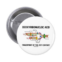Deoxyribonucleic Acid Fingerprint Of 21st Century Pinback Button