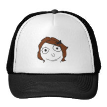 Derpina Brown Hair Rage Face Meme Trucker Hats