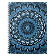 Desaturated Blues Kaleidoscope Note Books