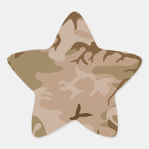 Desert Camo - Brown Camouflage Star Stickers