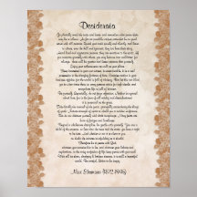 Desiderata "desired things" parchment floral print