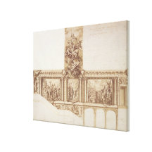 Design for Ceiling Walls and Staircase (pen, brown Canvas Print