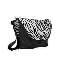 Designer Bag with Black Zebra Stripe Outside Flap Messenger Bags