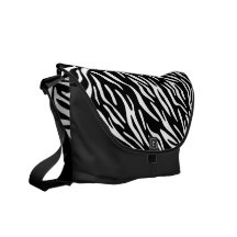 Designer Bag with Zebra Stripe Outside Flap Courier Bag