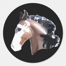 Desperado the Mustang Round Stickers