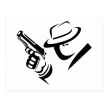 Detective Mobster Postcard