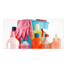 detergent bottles and bucket photo cards