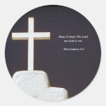 DEUTERONOMY 6-4 Bible Verse Round Sticker