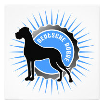 Deutsche Dogge stern blau Custom Invites