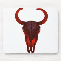 Devil Buffalo Skull Mouse Pad