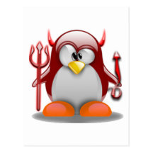 Devil Tux (Linux Tux) Postcards