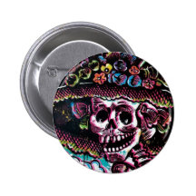 dia de los muertos button