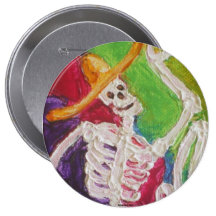 Dia De Los Muertos Skeleton Buttons