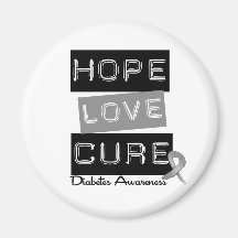 Diabetes Awareness Hope Love Cure Fridge Magnets
